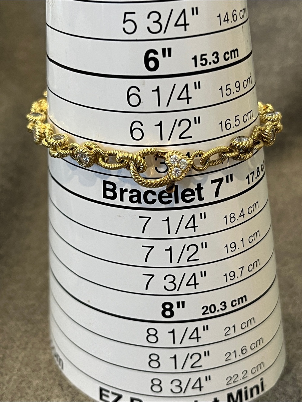 Judith Ripka Gold over Sterling Rolo-link CZ Bracelet - Picture 8 of 10